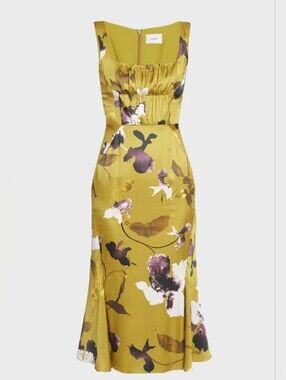 Erdem Floral-Print Fluted Hem Midi Dress